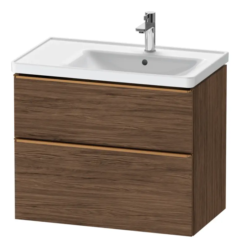 Duravit D-Neo Waschtischunterschrank für 237080 mit 2 Auszügen Griff Bronze Gebürstet 784 x 625 x 452 mm - Nussbaum dunkel Matt Neu Im Sortiment