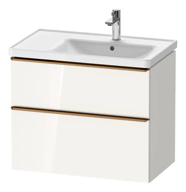 Duravit D-Neo Waschtischunterschrank für 237080 mit 2 Auszügen Griff Bronze Gebürstet 784 x 625 x 452 mm - Weiß Hochglanz Neue Kollektion
