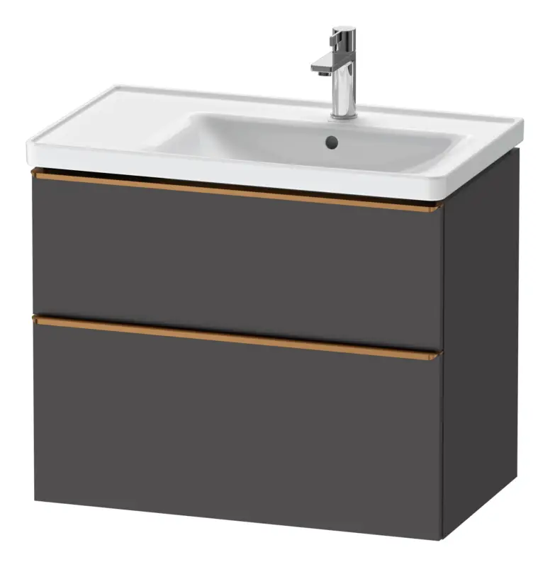 Duravit D-Neo Waschtischunterschrank für 237080 mit 2 Auszügen Griff Bronze Gebürstet 784 x 625 x 452 mm - Graphit Matt Highlight