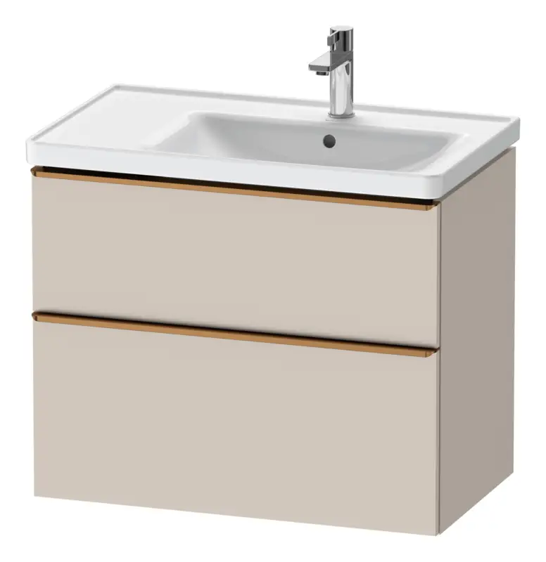 Preis Gesenkt Duravit D-Neo Waschtischunterschrank für 237080 mit 2 Auszügen Griff Bronze Gebürstet 784 x 625 x 452 mm - Taupe Matt
