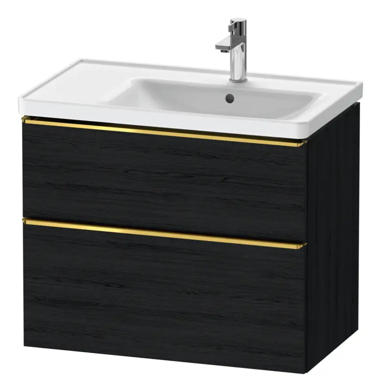 Versand Am Gleichen Tag Duravit D-Neo Waschtischunterschrank für 237080 mit 2 Auszügen Griff Gold Poliert 784 x 625 x 452 mm - Eiche Schwarz Matt