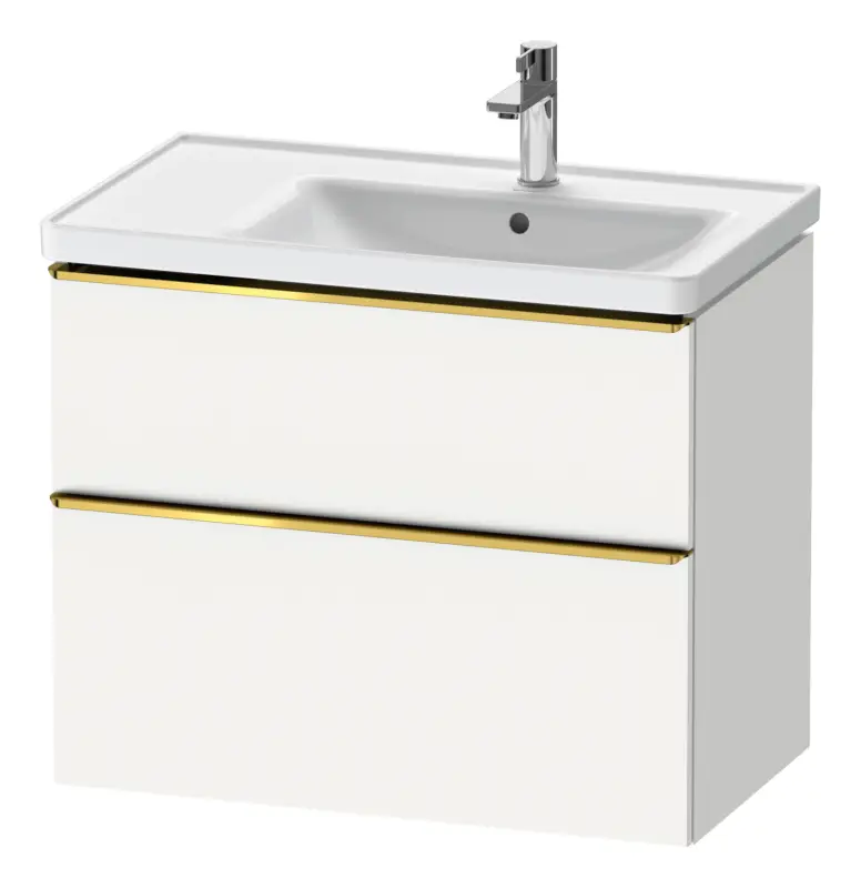 Preisreduziert Duravit D-Neo Waschtischunterschrank für 237080 mit 2 Auszügen Griff Gold Poliert 784 x 625 x 452 mm - Weiß Matt