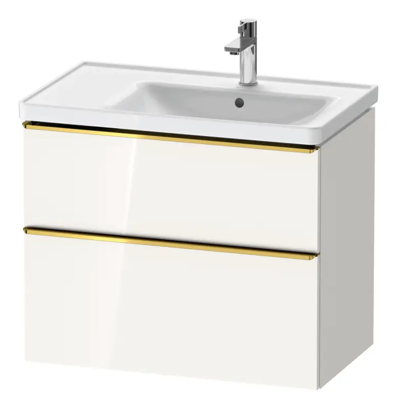 Expressversand Duravit D-Neo Waschtischunterschrank für 237080 mit 2 Auszügen Griff Gold Poliert 784 x 625 x 452 mm - Weiß Hochglanz