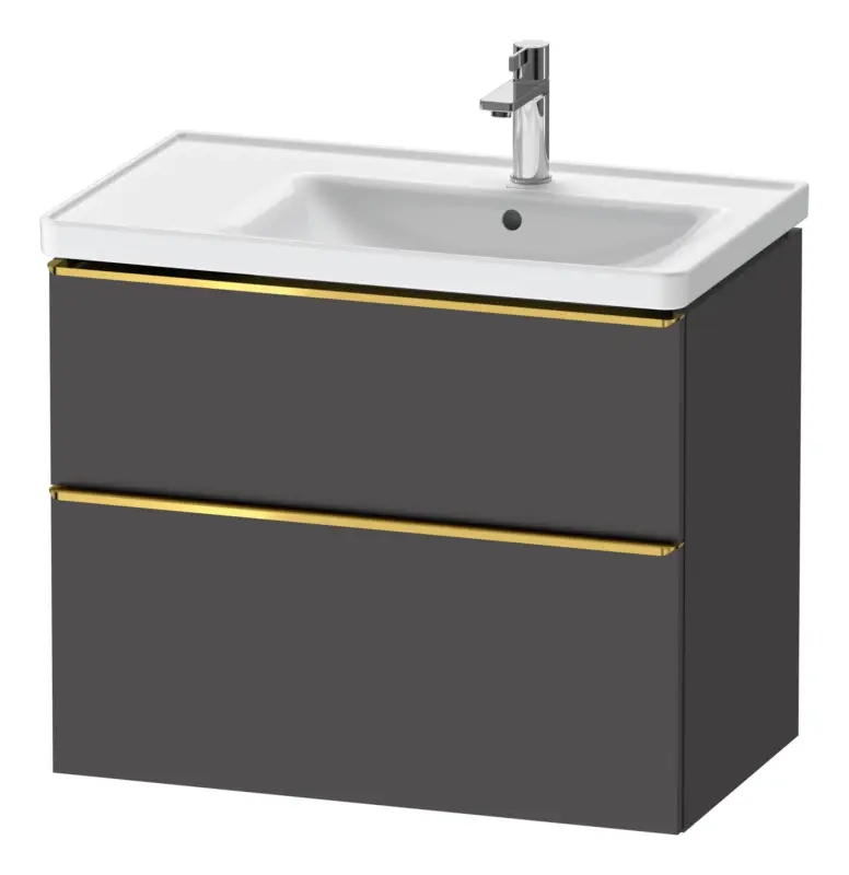 Bestseller Duravit D-Neo Waschtischunterschrank für 237080 mit 2 Auszügen Griff Gold Poliert 784 x 625 x 452 mm - Graphit Matt