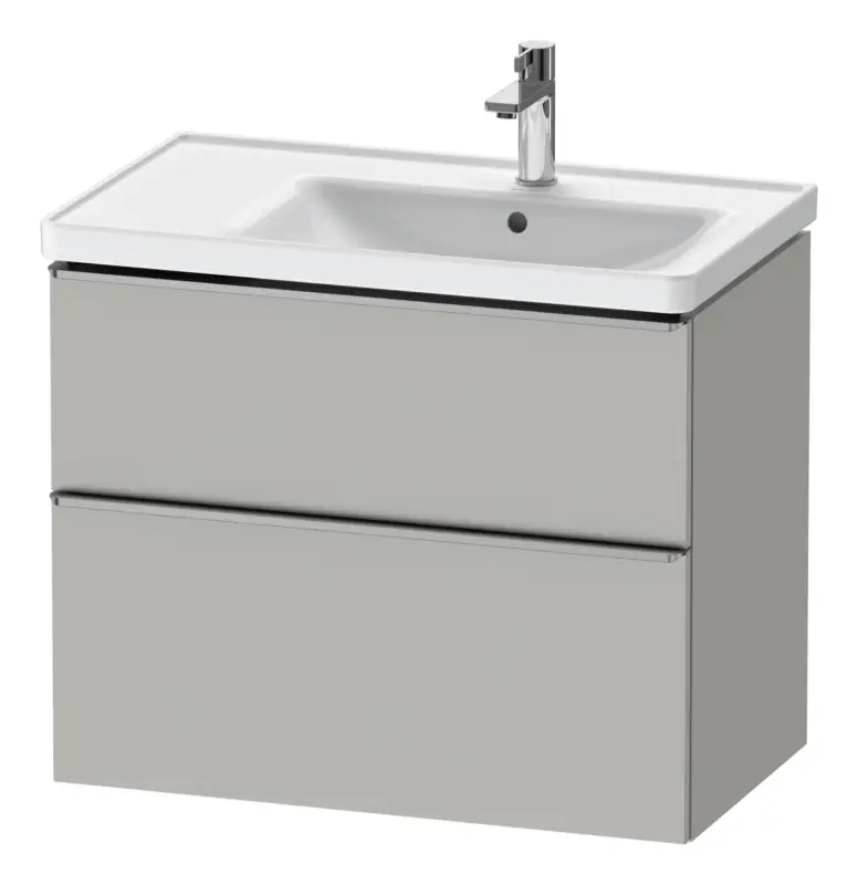 Duravit D-Neo Waschtischunterschrank für 237080 mit 2 Auszügen Griff Edelstahl Gebürstet 784 x 625 x 452 mm - Betongrau Matt Markenprodukt