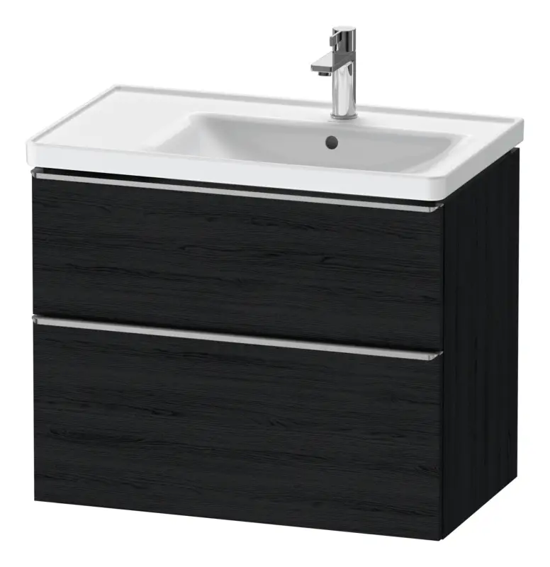 Duravit D-Neo Waschtischunterschrank für 237080 mit 2 Auszügen Griff Edelstahl Gebürstet 784 x 625 x 452 mm - Eiche Schwarz Matt Neuheit