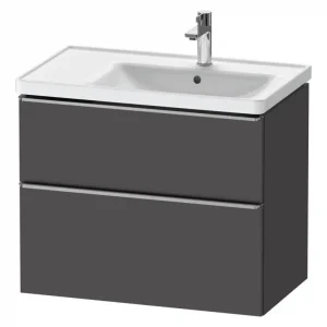 Abverkauf Duravit D-Neo Waschtischunterschrank für 237080 mit 2 Auszügen Griff Edelstahl Gebürstet 784 x 625 x 452 mm - Graphit Matt