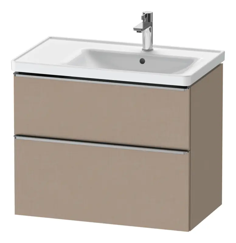 Markenware Duravit D-Neo Waschtischunterschrank für 237080 mit 2 Auszügen Griff Edelstahl Gebürstet 784 x 625 x 452 mm - Leinen Matt