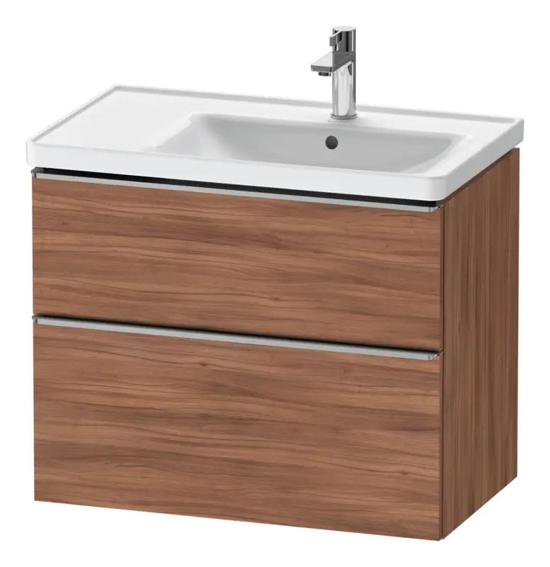 Duravit D-Neo Waschtischunterschrank für 237080 mit 2 Auszügen Griff Edelstahl Gebürstet 784 x 625 x 452 mm - Nussbaum Natur Matt Sofort Bestellen