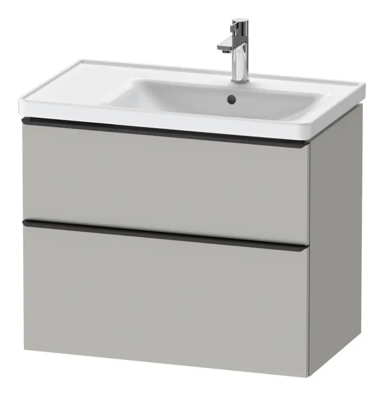 Direktkauf Duravit D-Neo Waschtischunterschrank für 237080 mit 2 Auszügen Griff Diamantschwarz Matt 784 x 625 x 452 mm - Betongrau Matt