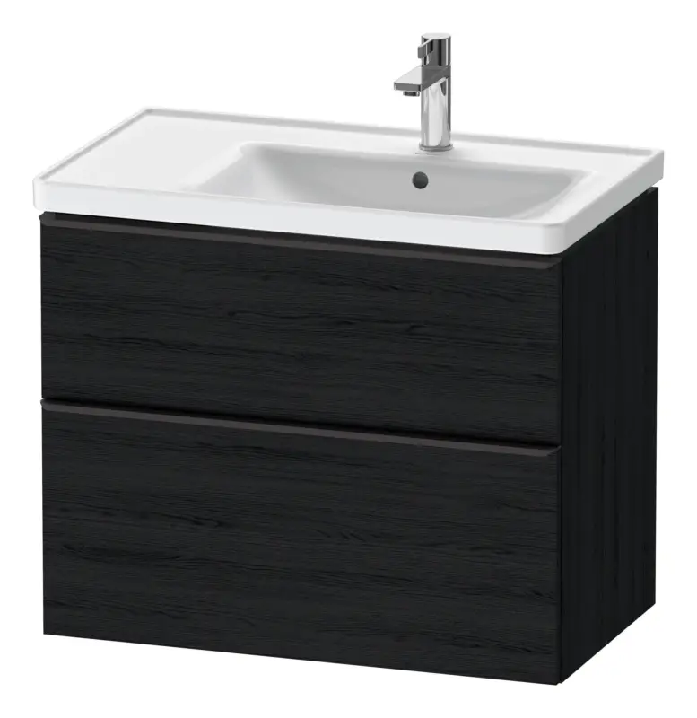 Sichere Zahlung Duravit D-Neo Waschtischunterschrank für 237080 mit 2 Auszügen Griff Diamantschwarz Matt 784 x 625 x 452 mm - Eiche Schwarz Matt