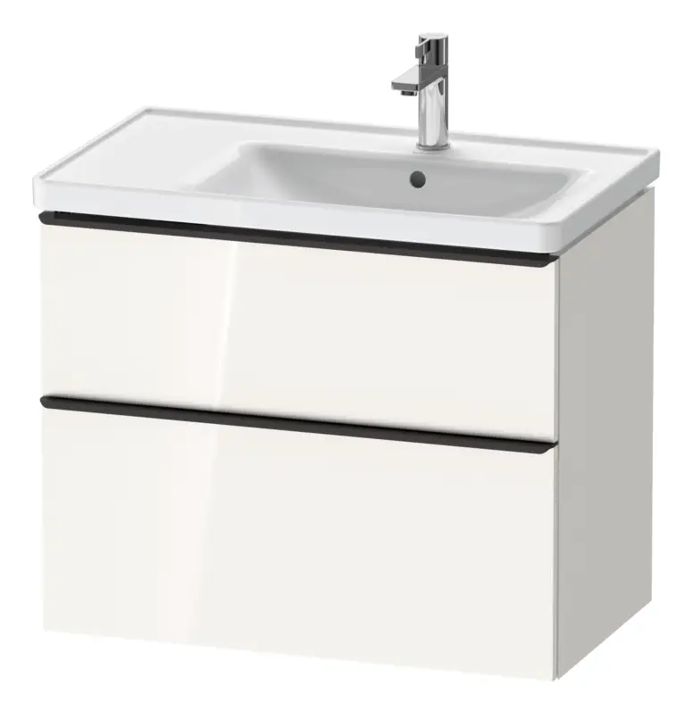Duravit D-Neo Waschtischunterschrank für 237080 mit 2 Auszügen Griff Diamantschwarz Matt 784 x 625 x 452 mm - Weiß Hochglanz Neue Kollektion