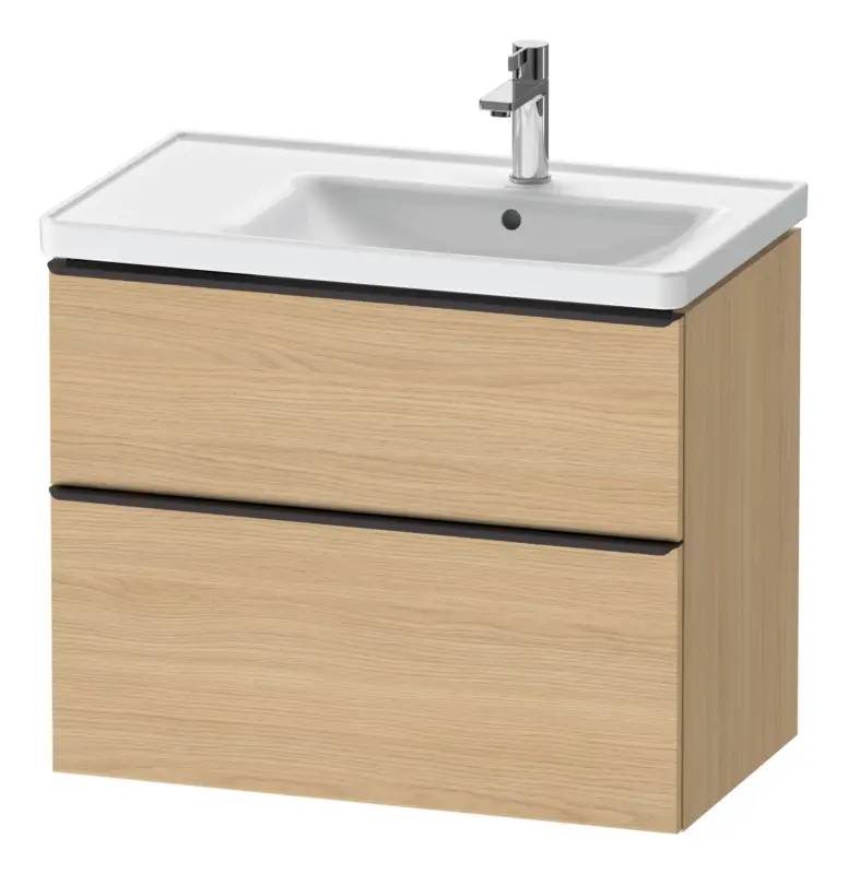 Duravit D-Neo Waschtischunterschrank für 237080 mit 2 Auszügen Griff Diamantschwarz Matt 784 x 625 x 452 mm - Eiche Natur Matt Schneller Versand
