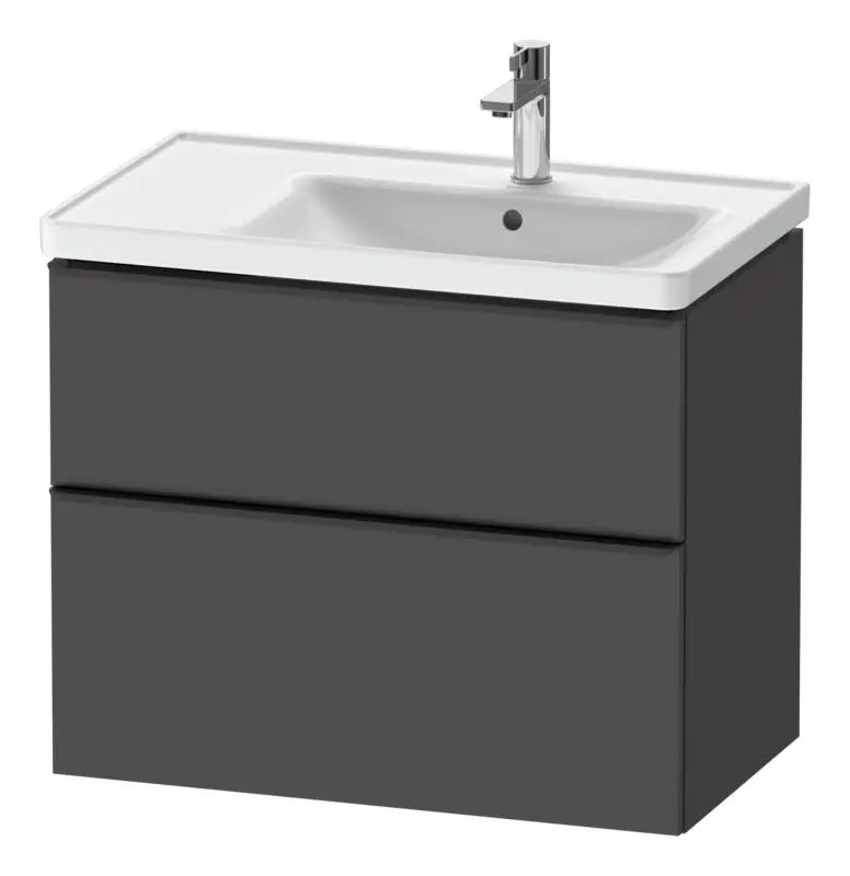 Duravit D-Neo Waschtischunterschrank für 237080 mit 2 Auszügen Griff Diamantschwarz Matt 784 x 625 x 452 mm - Graphit Matt Geprüft