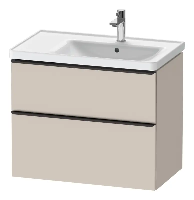 Neue Ware Duravit D-Neo Waschtischunterschrank für 237080 mit 2 Auszügen Griff Diamantschwarz Matt 784 x 625 x 452 mm - Taupe Matt
