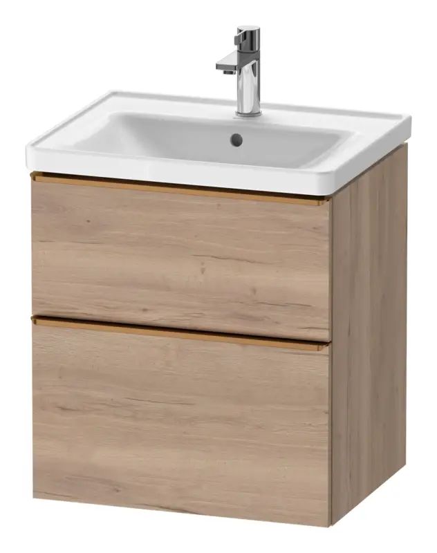 Echt Duravit D-Neo Waschtischunterschrank mit 2 Auszügen Griff Bronze Gebürstet 584 x 625 x 452 mm - Eiche Marmoriert Matt