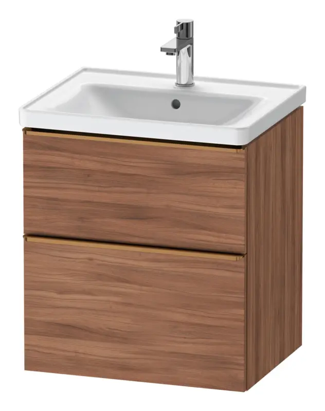 Duravit D-Neo Waschtischunterschrank mit 2 Auszügen Griff Bronze Gebürstet 584 x 625 x 452 mm - Nussbaum Natur Matt Rabatt