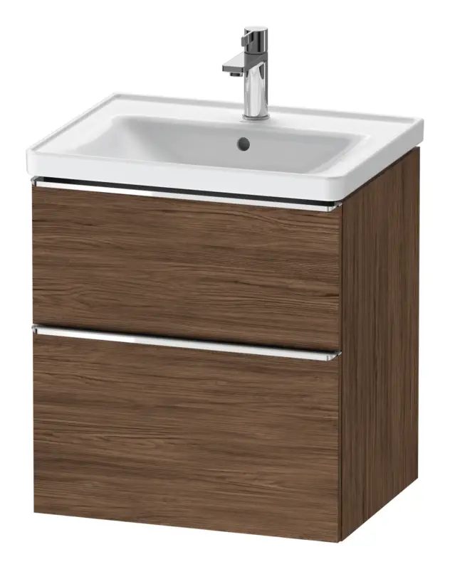 Beliebt Duravit D-Neo Waschtischunterschrank mit 2 Auszügen Griff Chrom Hochglanz 584 x 625 x 452 mm - Nussbaum dunkel Matt