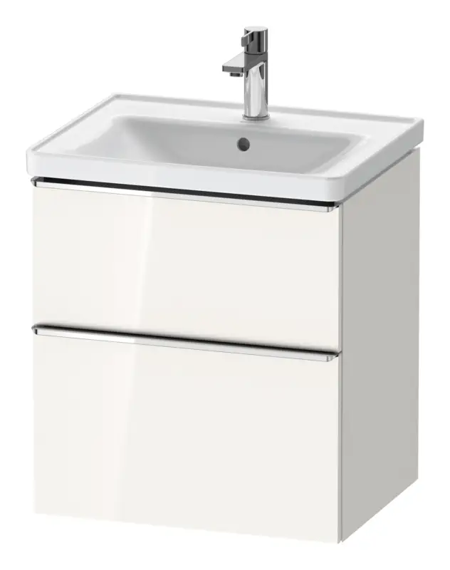 Duravit D-Neo Waschtischunterschrank mit 2 Auszügen Griff Chrom Hochglanz 584 x 625 x 452 mm - Weiß Hochglanz Abverkauf