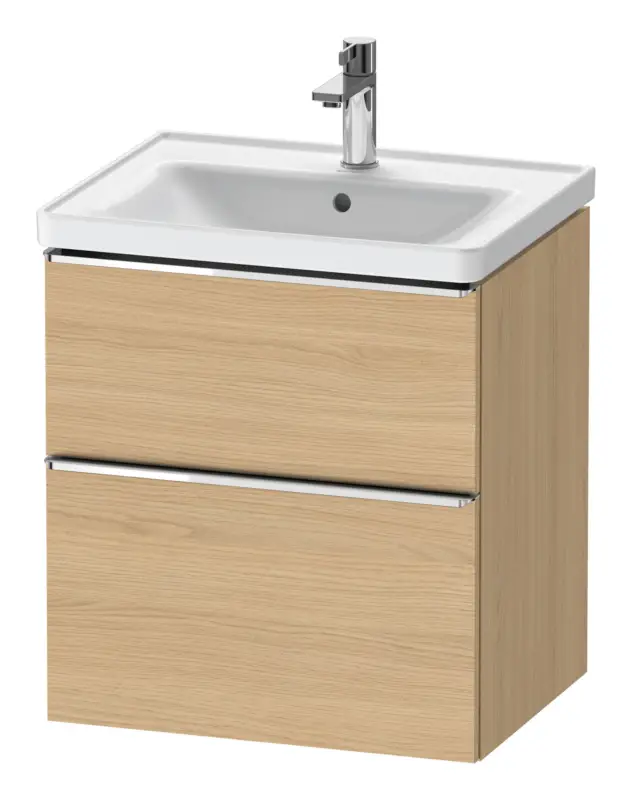 Duravit D-Neo Waschtischunterschrank mit 2 Auszügen Griff Chrom Hochglanz 584 x 625 x 452 mm - Eiche Natur Matt Saisonangebot