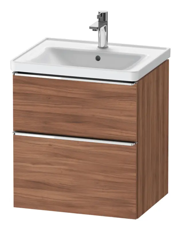Duravit D-Neo Waschtischunterschrank mit 2 Auszügen Griff Chrom Hochglanz 584 x 625 x 452 mm - Nussbaum Natur Matt Online Kaufen