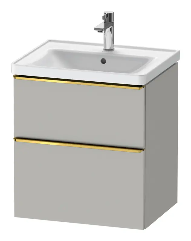 Duravit D-Neo Waschtischunterschrank mit 2 Auszügen Griff Gold Poliert 584 x 625 x 452 mm - Betongrau Matt Top-Seller