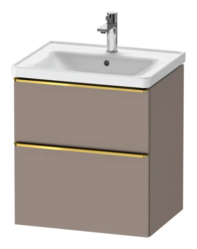 Duravit D-Neo Waschtischunterschrank mit 2 Auszügen Griff Gold Poliert 584 x 625 x 452 mm - Basalt Matt Preis Gesenkt