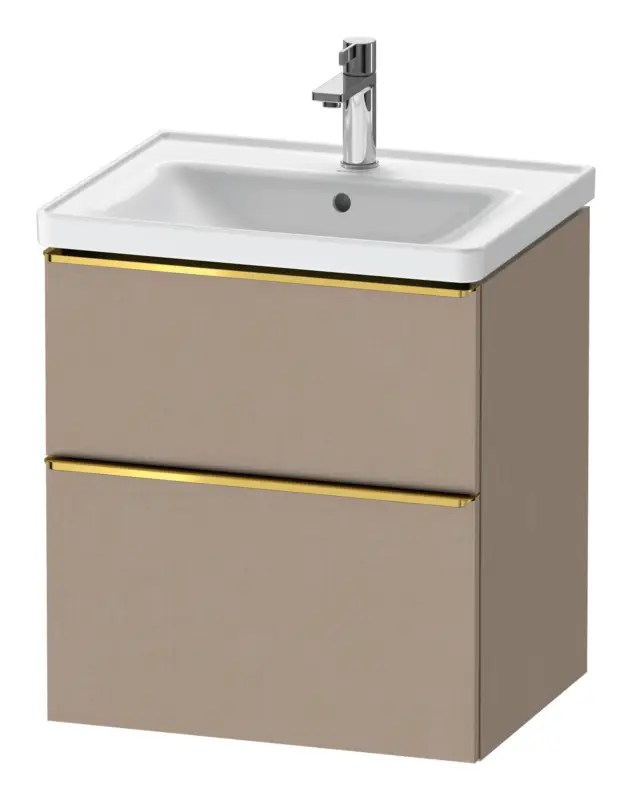 Duravit D-Neo Waschtischunterschrank mit 2 Auszügen Griff Gold Poliert 584 x 625 x 452 mm - Leinen Matt Markenware
