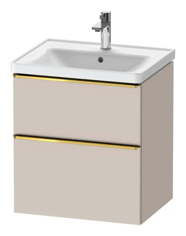 Duravit D-Neo Waschtischunterschrank mit 2 Auszügen Griff Gold Poliert 584 x 625 x 452 mm - Taupe Matt Aktuell