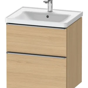 Markenprodukt Duravit D-Neo Waschtischunterschrank mit 2 Auszügen Griff Edelstahl Gebürstet 584 x 625 x 452 mm - Eiche Natur Matt
