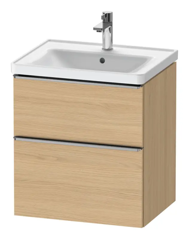 Markenprodukt Duravit D-Neo Waschtischunterschrank mit 2 Auszügen Griff Edelstahl Gebürstet 584 x 625 x 452 mm - Eiche Natur Matt