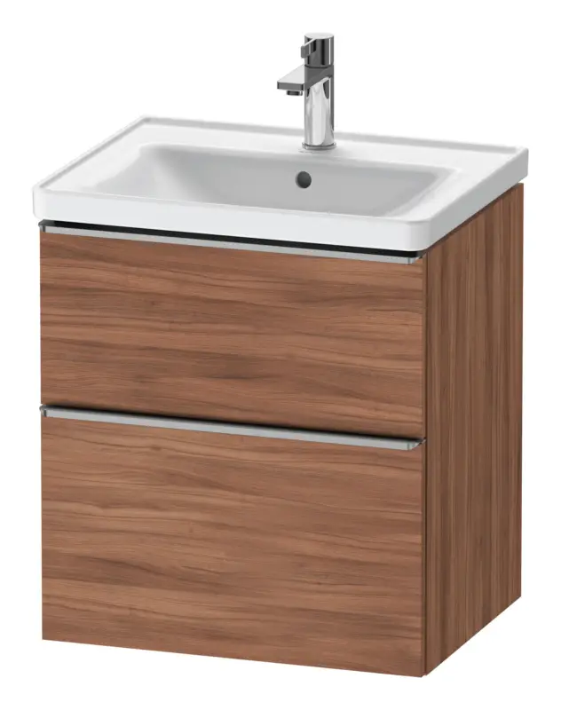 Duravit D-Neo Waschtischunterschrank mit 2 Auszügen Griff Edelstahl Gebürstet 584 x 625 x 452 mm - Nussbaum Natur Matt Angebot