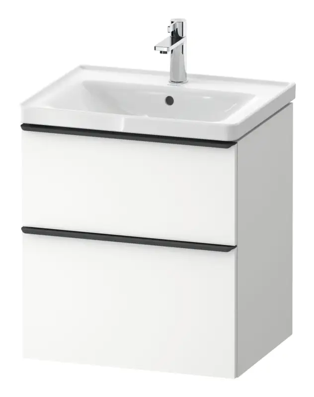 Duravit D-Neo Waschtischunterschrank mit 2 Auszügen Griff Diamantschwarz Matt 584 x 625 x 452 mm - Weiß Matt Top-Angebot