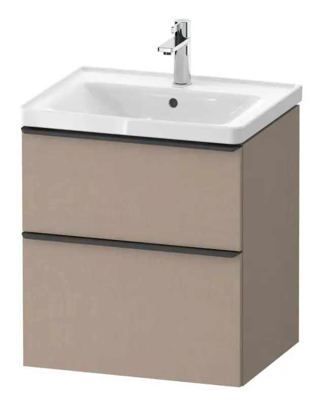 Duravit D-Neo Waschtischunterschrank mit 2 Auszügen Griff Diamantschwarz Matt 584 x 625 x 452 mm - Leinen Matt Aktuell