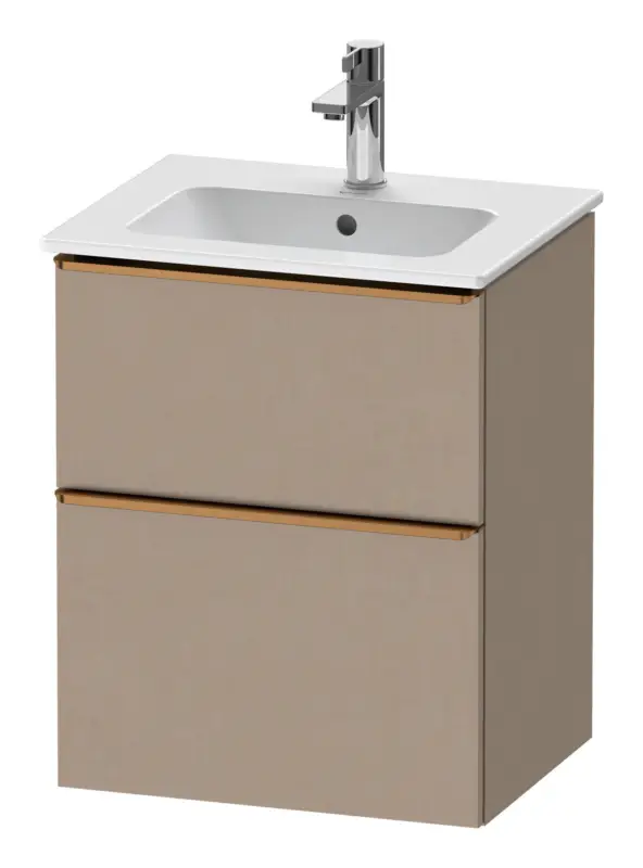 Duravit D-Neo Waschtischunterschrank mit 2 Auszügen Griff Bronze Gebürstet 510 x 625 x 402 mm - Leinen Matt Beliebt