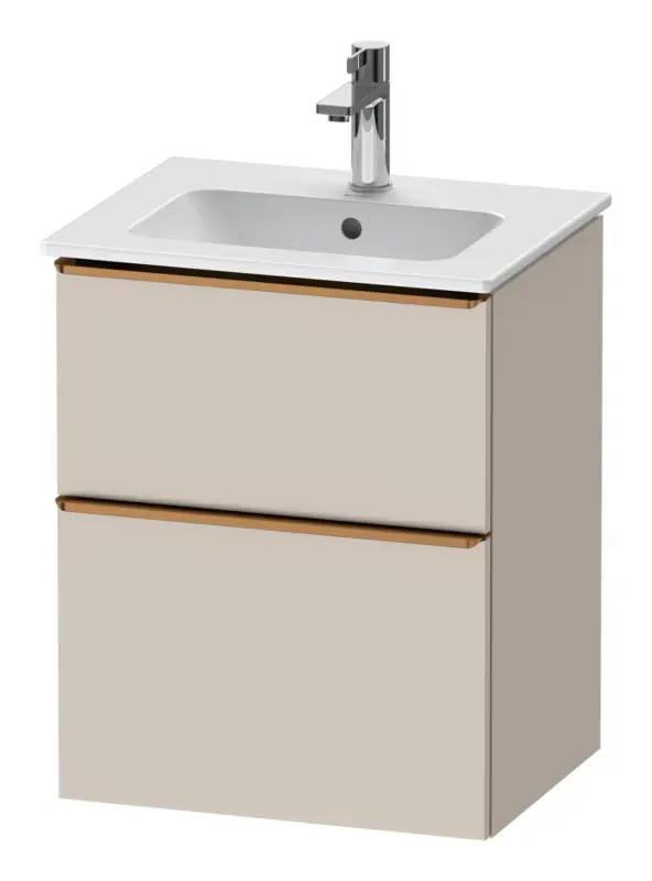 Duravit D-Neo Waschtischunterschrank mit 2 Auszügen Griff Bronze Gebürstet 510 x 625 x 402 mm - Taupe Matt Nur Heute