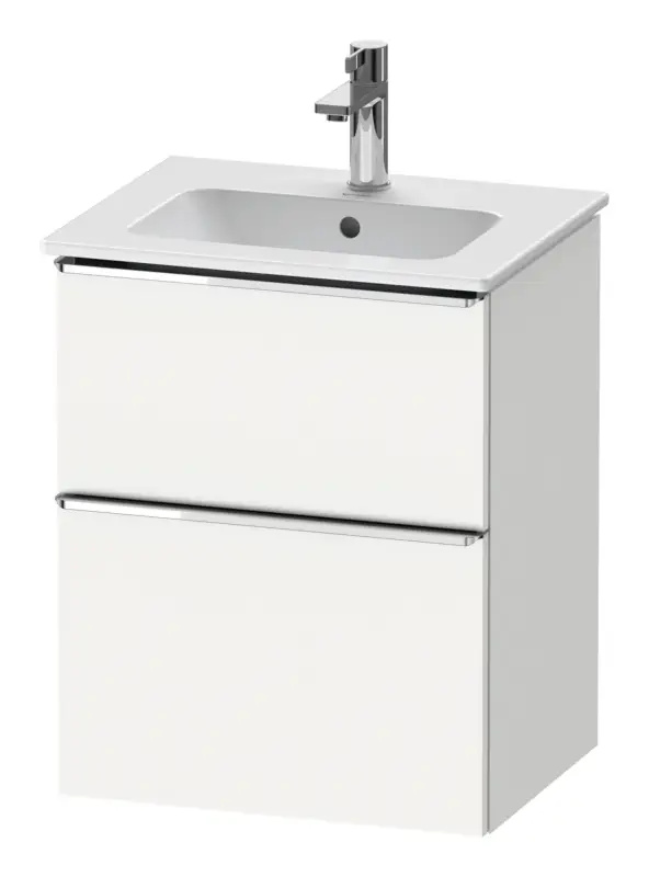Duravit D-Neo Waschtischunterschrank mit 2 Auszügen Griff Chrom Hochglanz 510 x 625 x 402 mm - Weiß Matt Garantierte Lieferung
