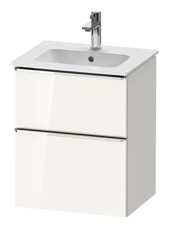 Duravit D-Neo Waschtischunterschrank mit 2 Auszügen Griff Chrom Hochglanz 510 x 625 x 402 mm - Weiß Hochglanz Sonderangebot