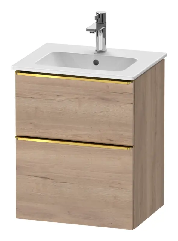 Duravit D-Neo Waschtischunterschrank mit 2 Auszügen Griff Gold Poliert 510 x 625 x 402 mm - Eiche Marmoriert Matt Billig
