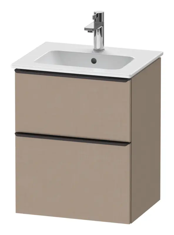 Bestpreis Duravit D-Neo Waschtischunterschrank mit 2 Auszügen Griff Diamantschwarz Matt 510 x 625 x 402 mm - Leinen Matt