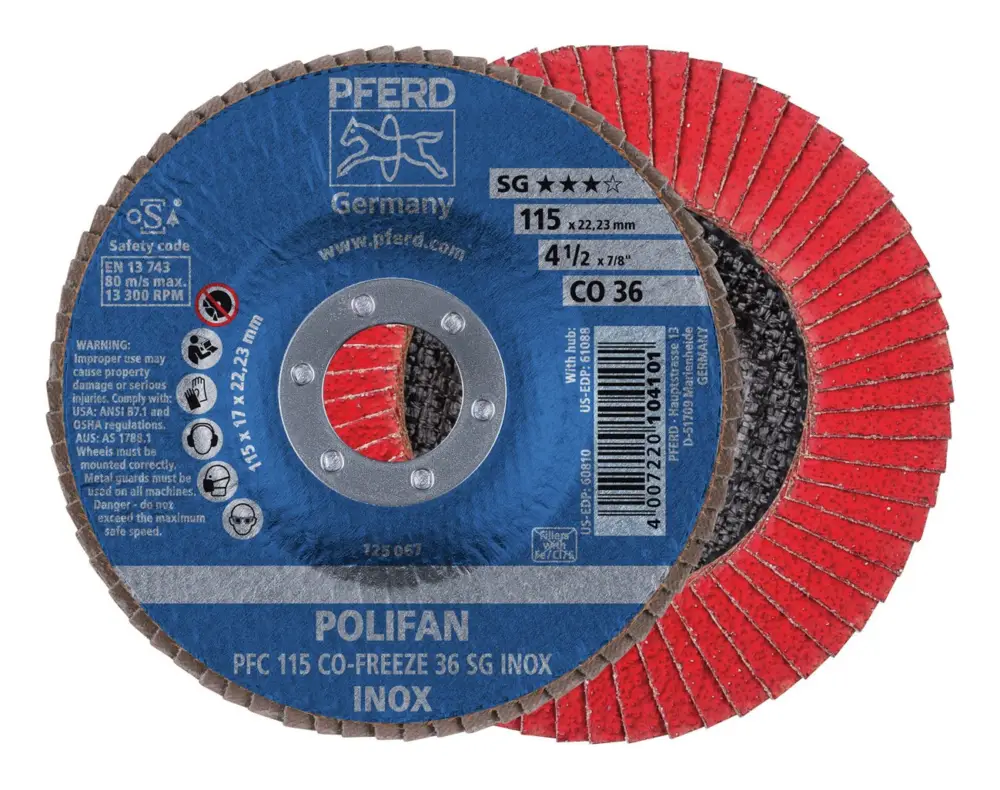 Super-Preis Pferd Fächerschleifscheibe Cofreeze 125 mm K 80 gewölbt