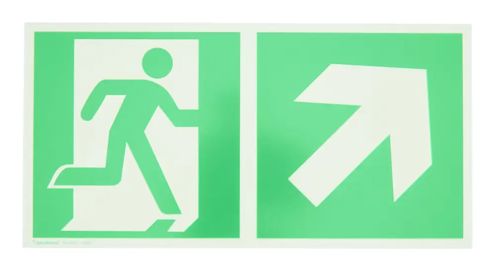 SafetyMarking Rettungsschild, Rettungsweg rechts auf 30 x 15 cm, Aluminium, nachleuchtend Mega-Angebot