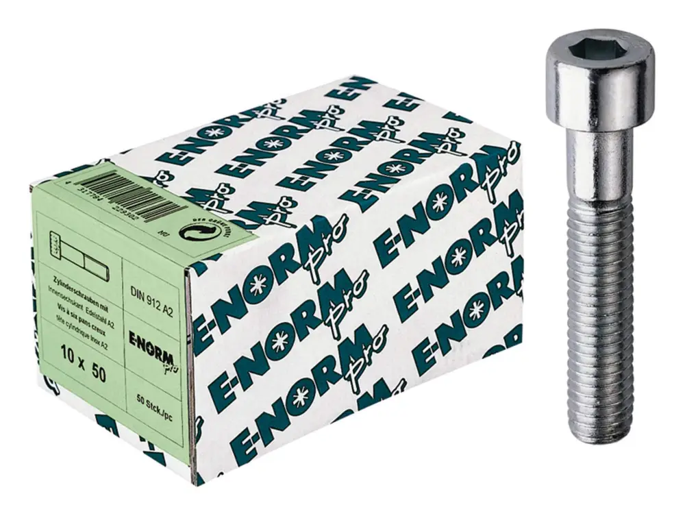 Expressversand E-NORMpro Zylinderschraube DIN 912 Edelstahl A2 Innensechskant M8 x 60 mm(Verpackungseinheit: 50Stück)