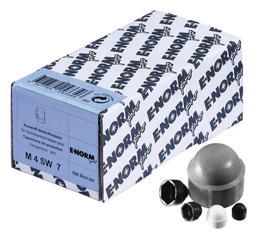 Neu E-NORMpro Abdeckkappen Kunststoff schwarz M16 Schlüsselweite 24 mm(Verpackungseinheit: 50Stück)