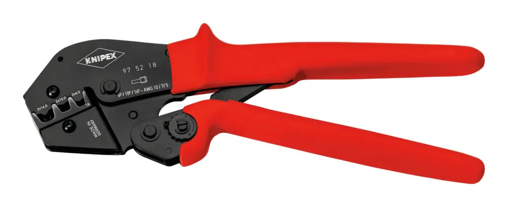 Knipex Crimp-Hebelzange für Twin Aderendhülsen 2 x 6,2 x 10 und 2 x 16 qmm Online Kaufen