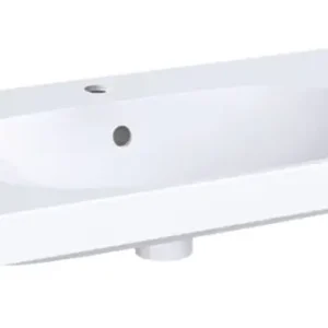 Heißes Angebot Geberit Acanto Waschtisch Ablagefläche mit Hahnloch mit Überlauf 900 mm x 482 mm - Weiß KeraTect