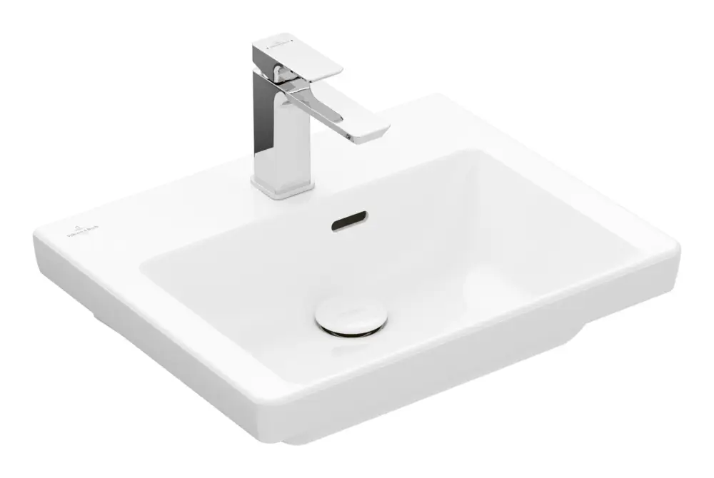 Neu Villeroy & Boch Subway 3.0 Handwaschbecken mit 1 Hahnloch mit Überlauf Unterseite ungeschliffen 500 x 400 x 145 mm - Weiß Alpin mit CeramicPlus