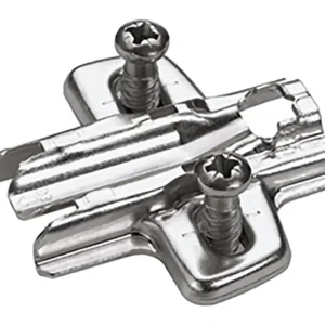 Hettich Sensys / Intermat Kreuzmontageplatte mit Langloch-Höhenverstellung, vernickelt, mit Euroschrauben, Distanz 0 mm(Verpackungseinheit: 50Stück) Abverkauf