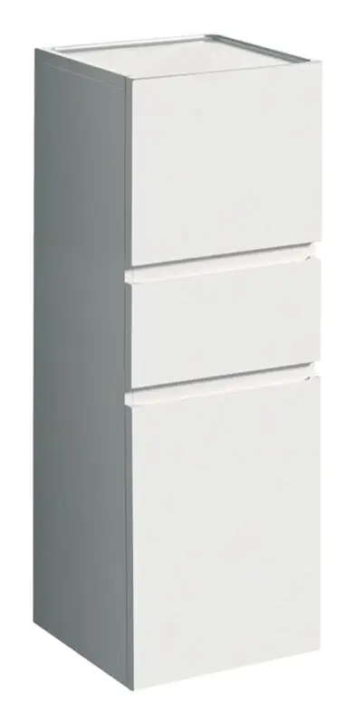 Geprüft Geberit Renova Plan Mittelhochschrank 2 Türen 1 Schublade 390 x 1050 x 360 mm - Weiß lackiert hochglänzend