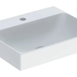 Geberit ONE Aufsatzwaschtisch mit Hahnloch ohne Überlauf 500 x 400 mm - Weiß mit KeraTect Versand Am Gleichen Tag